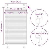 VidaXL Plissé rolgordijn 75x150 cm stofbreedte 74,4 cm polyester roze - thumbnail