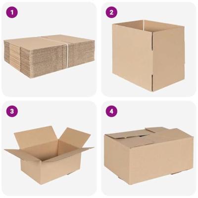 VidaXL Vouwdoos met opslag 50 pcs naturel 30 x 21,5 x 14 cm karton