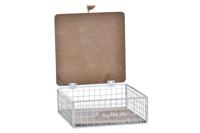 Decoratieve Doos DKD Home Decor Wit Bruin Hout Metaal Aluminium 16 x 16 x 6 cm - thumbnail