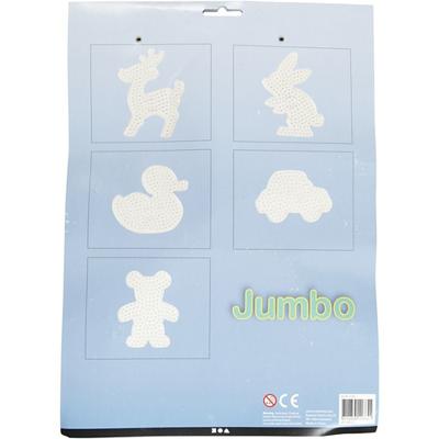 Creativ Company Onderplaat, teddybeer, auto, rendier, eend en konijn, afm 16x19,5-19x24 cm, jumbo, helder, 5 stuk/ 1 doos