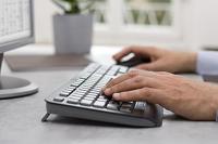 CHERRY Desktop GENTIX [EU/US] WL black US-Englisch mit EURO Symbol toetsenbord RF Draadloos Zwart - thumbnail