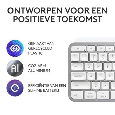 Logitech MX Keys S Grijs toetsenbord Draadloos Wit