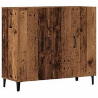 Dressoir 90x34x80 cm bewerkt hout oud houtkleurig - thumbnail