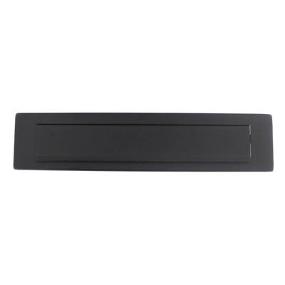 Intersteel Brievenbus met klep/regenrand rvs/mat zwart 340 x 75 mm