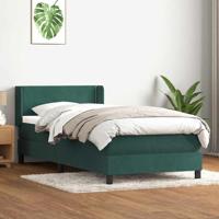 Boxspring met matras fluweel donkergroen 80x220 cm - thumbnail