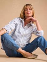 Gestroomde zwangerschaps- en voedingsblouse ENVIE DE FRAISE ecru - thumbnail