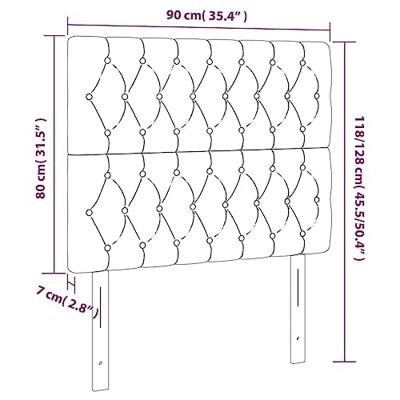 Hoofdbord LED 90x7x118/128 cm stof donkergrijs