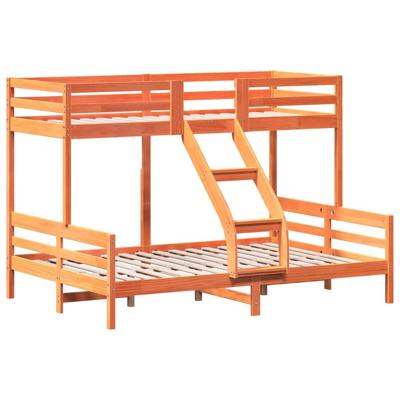 Stapelbed massief grenenhout wasbruin 90x200/140x200 cm