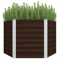 VidaXL Plantenbak verhoogd 129x129x77 cm gegalvaniseerd staal bruin - thumbnail