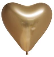 Hartjesballonnen Chrome Goud 30cm (6st) - thumbnail