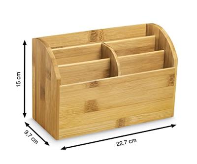 CEP desk organizer uit bamboe, staand, 5 vakken