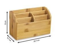 CEP desk organizer uit bamboe, staand, 5 vakken - thumbnail