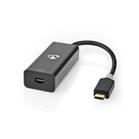 USB-Adapter | USB 3.2 Gen 1 | USB Type-C Male | Mini DisplayPort | 0.20 m | Rond | Verguld | PVC | Antraciet | Window Box - thumbnail