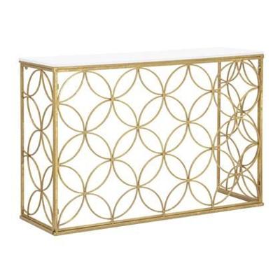 Mauro Ferretti Star Marble Console in goud metaal met wit blad Mauro Ferretti Star Marble Console in goud metaal met wit blad