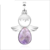 Vrouwen engel vleugels Hangers natuurlijke kristallen stenen kettingen (Amethyst) - thumbnail