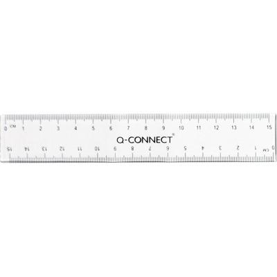 Q-CONNECT meetlat, transparant polystereen, 15 cm