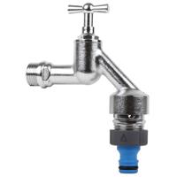 Dubbele Buitendienstkraan Go by van Marcke met Slangbreukventiel 1/2 Chroom Go by Van Marcke - thumbnail