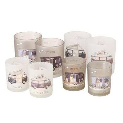 Boltze Home Theelichthouder glas 2-delig camper