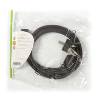 Stroomkabel | Type F (CEE 7/7) Male | IEC-320-C13 | Gehoekt | Recht | Vernikkeld | 2.00 m | Rond | PVC | Zwart | Envelop - thumbnail