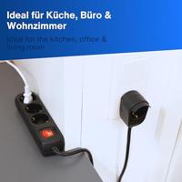 REV 0012692514 Stekkerdoos met schakelaar 6-voudig Zwart Randaarde stekker 1 stuk(s) - thumbnail