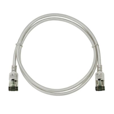 LogiLink CQ9062S RJ45 Netwerkkabel, patchkabel CAT 6A U/FTP 3.00 m Grijs Extreem dun, Vlambestendig, Flexibel, Folie afscherming, Halogeenvrij, Snagless,