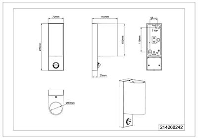 Trio Up-down lighterRoya met sensor - 214260242