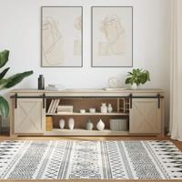 VidaXL Ophangset voor schuifdeur 213 cm koolstofstaal - thumbnail