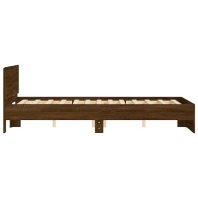 Bedframe met hoofdeinde bruin eikenkleur 135x190 cm