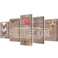 VidaXL Canvas muurdruk print set home sweet home 100 x 50 cm - thumbnail