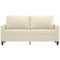 Tweezitsbank 140 cm kunstleer crmekleurig - thumbnail