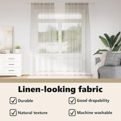 Voile Gordijn met gordijnen 2 pcs Crème 245 x 140 cm Polyester