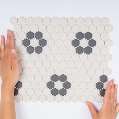 Mozaiek London Hexagon Wit/Zwart 2,3x2,6