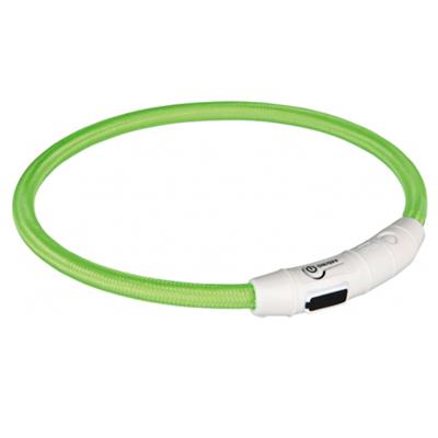 Trixie lichtgevende halsband hond flash usb tpu / nylon groen Trixie lichtgevende halsband hond flash usb tpu / nylon groen