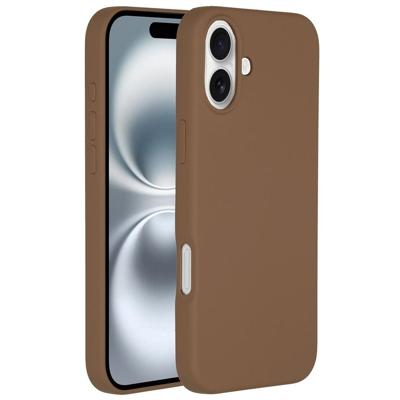 Accezz Liquid Silicone Backcover met MagSafe iPhone 16 Plus Telefoonhoesje Bruin