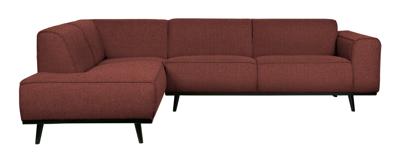 WOOOD Hoekbank 'Statement' Links, Bouclé, kleur Chestnut