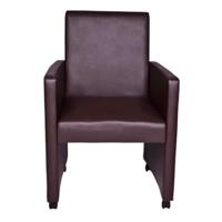 Eetkamerstoelen 2 st kunstleer bruin - thumbnail