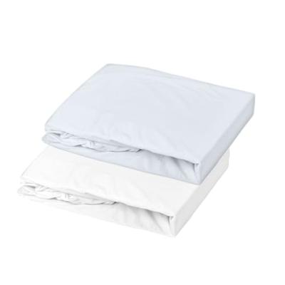 Set van 2 hoeslakens - P'TIT DODO - Jersey - 70 x 140 cm - Wit / Lichtblauw