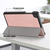 Lunso - Lenovo Tab M8 Gen 4 (8 inch) - Tri-Fold Bookcase hoes - Rose Goud - thumbnail
