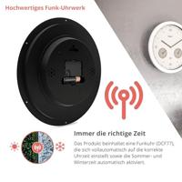 Mebus 52826 Wandklok Zendergestuurd 26 cm x 42 mm Wit - thumbnail