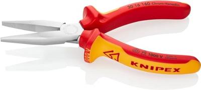 Knipex 30 16 160 Platte tang VDE Recht Chroom-vanadium elektrostaal 160 mm