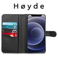 Høyde - Vegan lederen bookcase hoes - 100% Biologisch Afbreekbaar - iPhone 12 Mini - Zwart - thumbnail