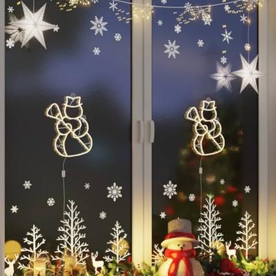 Kerstverlichting sneeuwpop silhouet 2 st 35 LEDs warm wit