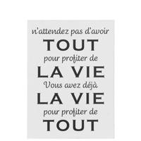 J-Line Plakkaat Frans - metaal - wit|zwart - thumbnail