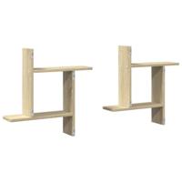 Wandschappen 2 st 50x12x50 cm bewerkt hout sonoma eikenkleurig - thumbnail