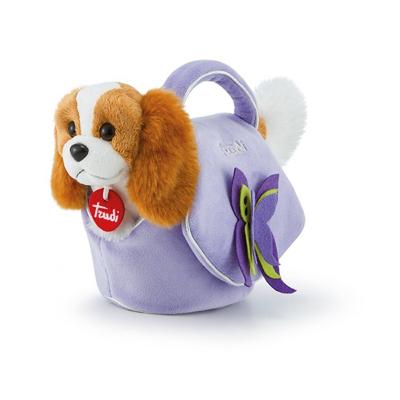Trudi doggy in lilac bag with butterflies: 11x18x26 cm (xs-29717)