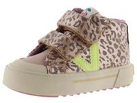 Hoge schoenen met luipaard dierenmotief en klittenbandsluitingen VICTORIA beige - thumbnail