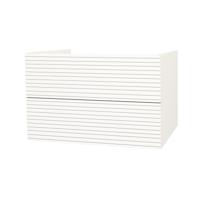 Onderkast BWS Elite 80x45x50 cm Met Horizontaal Reliëf Mat Wit - thumbnail