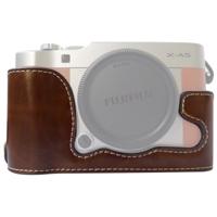 1/4 inch draad PU lederen camera halve Case Base voor FUJIFILM X-A5/X-A20 (koffie) - thumbnail