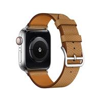 Lederen bandje - Licht Bruin - Geschikt voor Apple Watch 44mm / 45mm / 46mm / 49mm - thumbnail