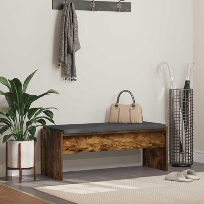 Halbank met kussen Gerookt eiken 100 x 38 x 46 cm